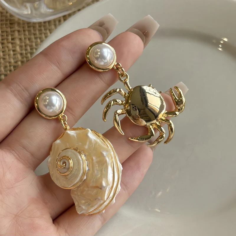 Mismatched Sea-Inspired Drop Earrings - Image 3