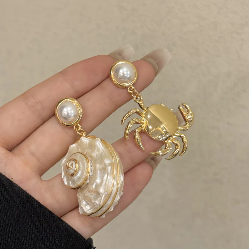 Mismatched Sea-Inspired Drop Earrings - Image 4