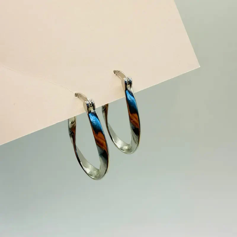 Mobius Twist Hoop Earrings - Image 5