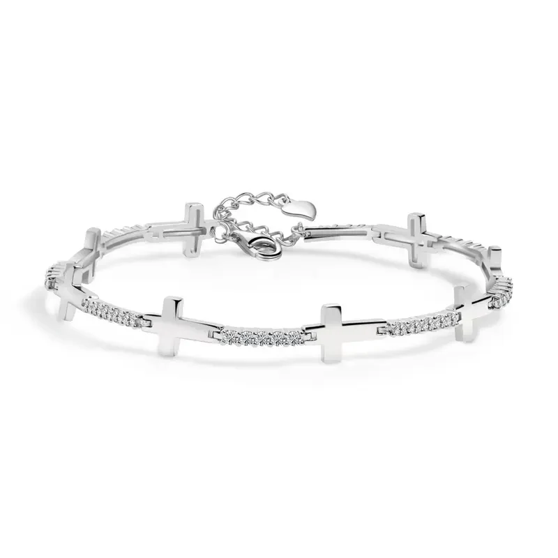 Moissanite Cross Bracelet - Image 2