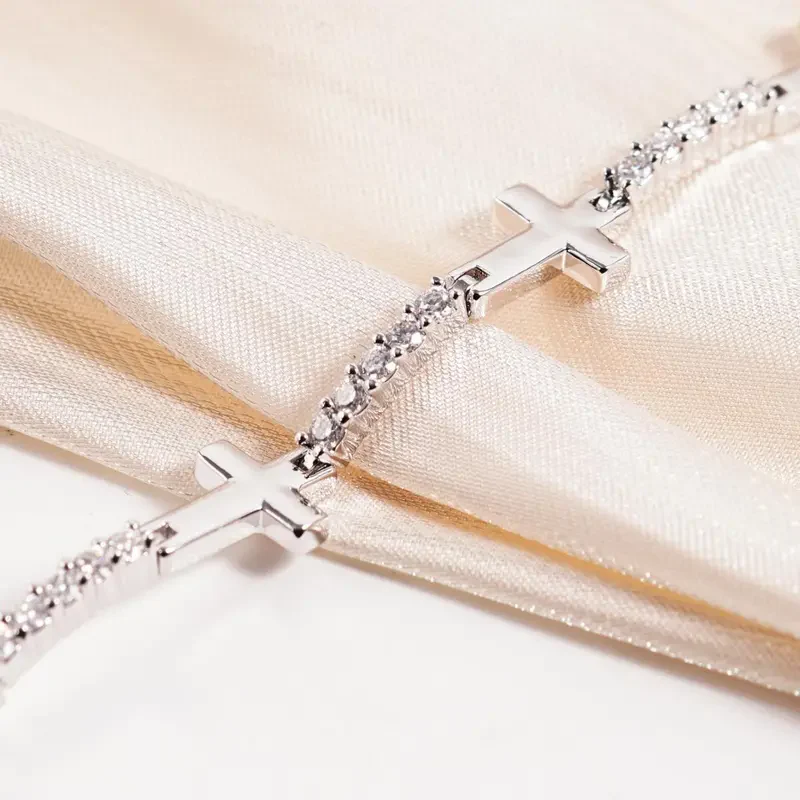 Moissanite Cross Bracelet - Image 4