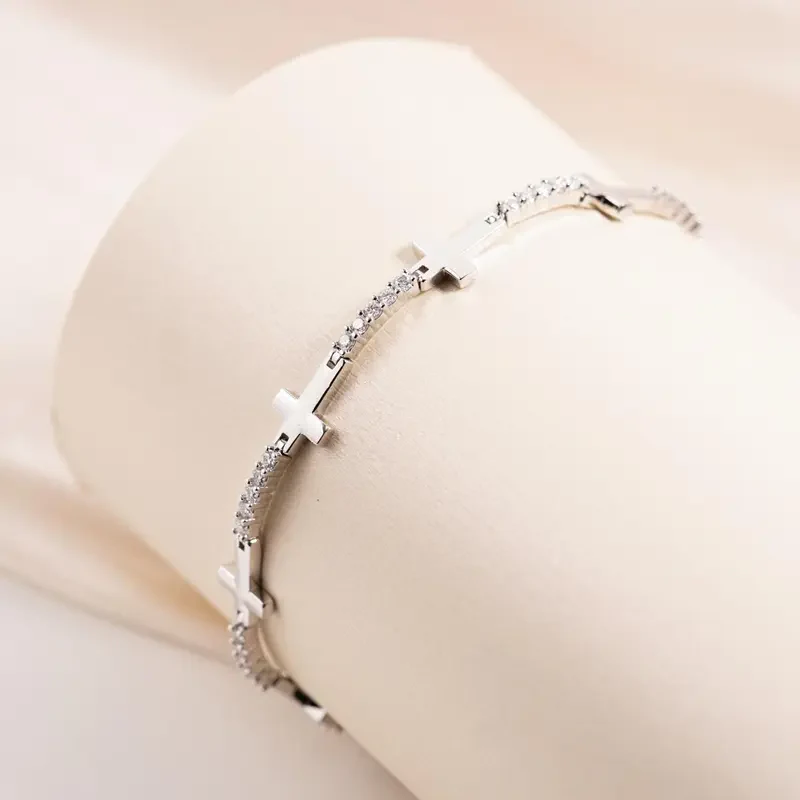 Moissanite Cross Bracelet - Image 6