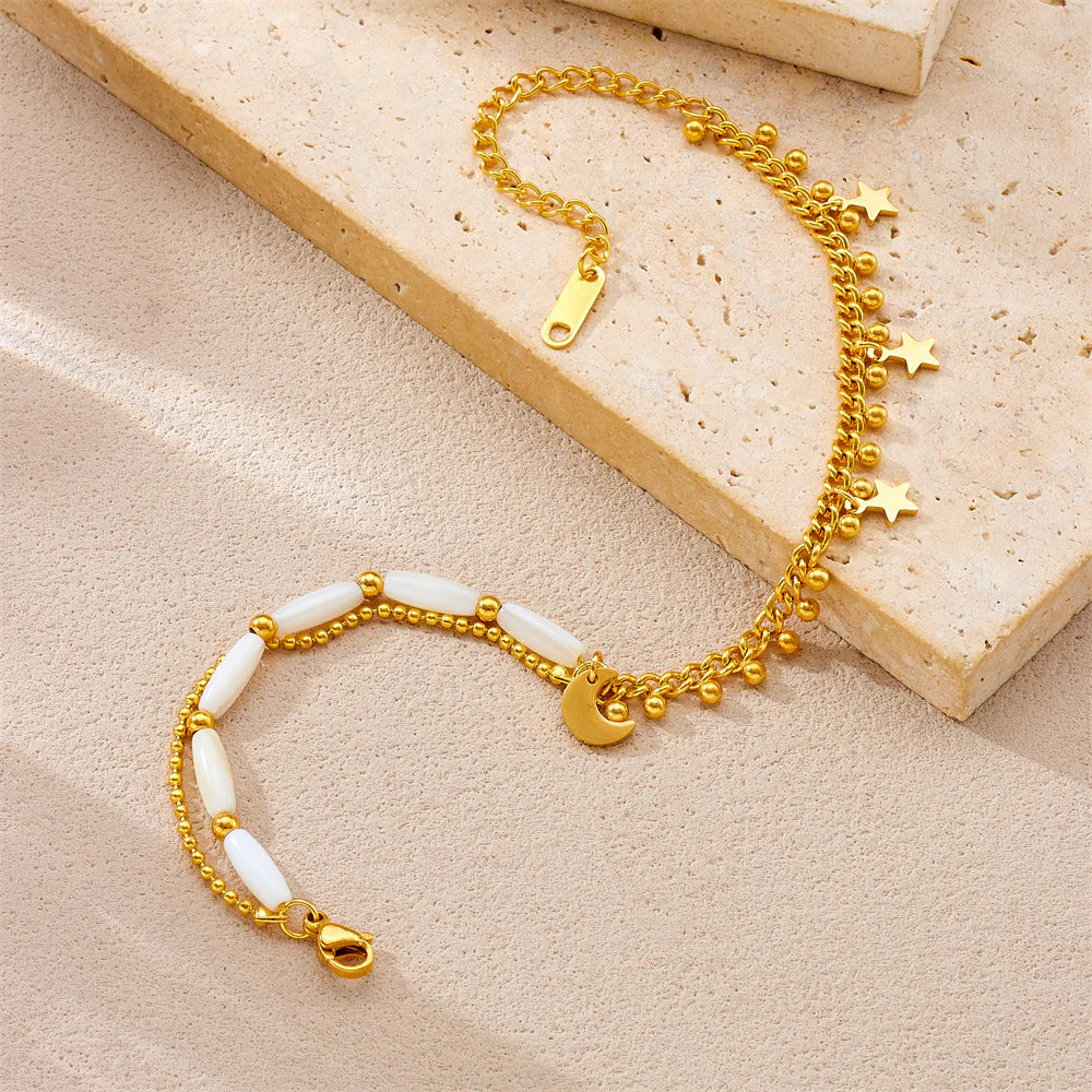 Moonlit Tide Multi-Charm Anklet - Image 2