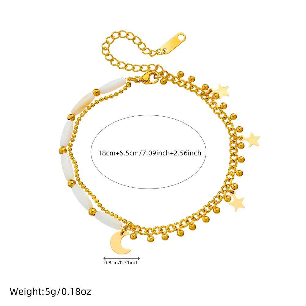 Moonlit Tide Multi-Charm Anklet - Image 3