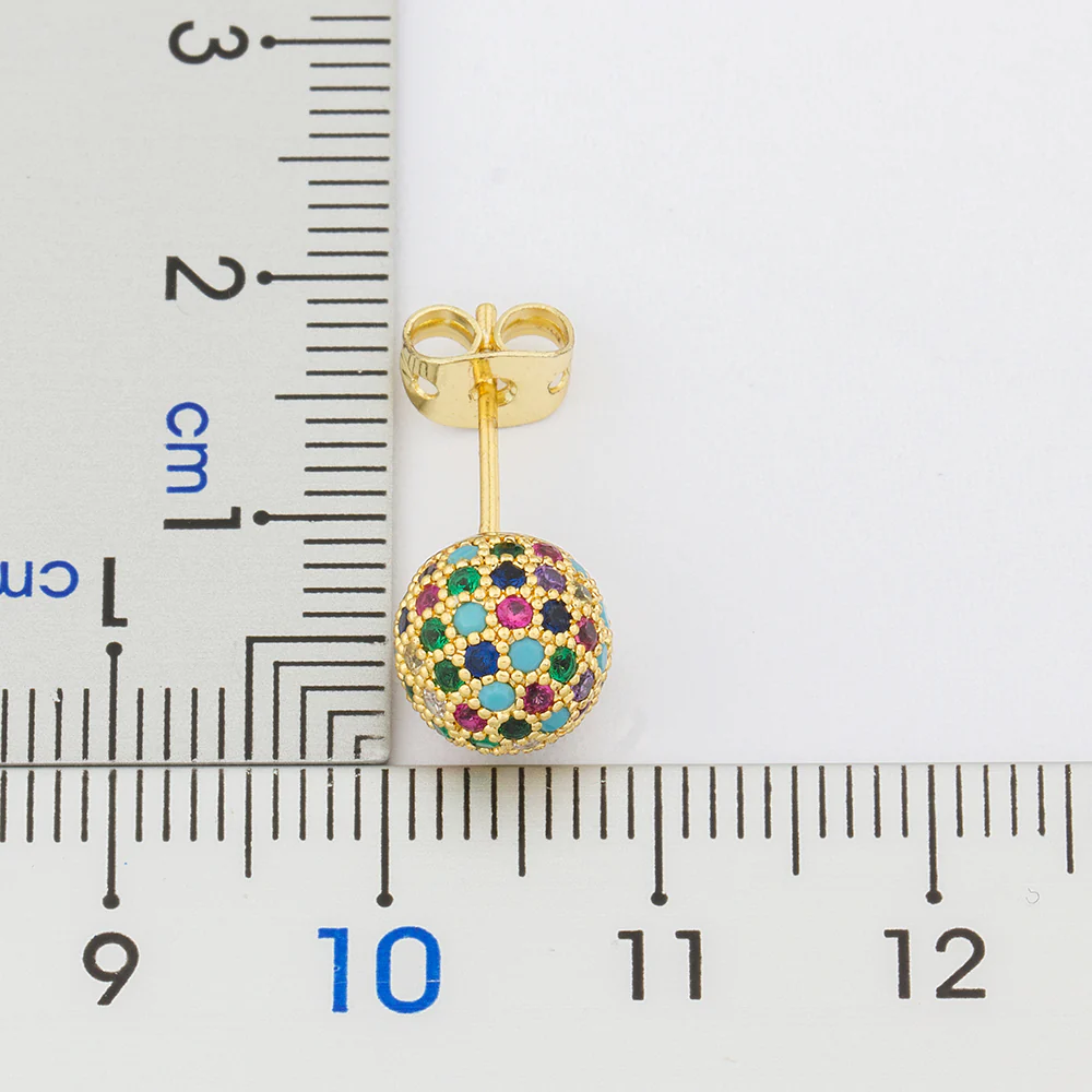 Mosaic Gem Stud Earrings - Image 2