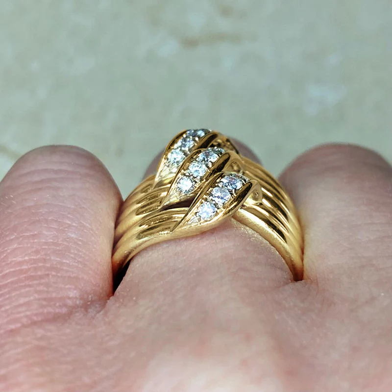 Multi-Band Crystal Wave Ring - Image 4