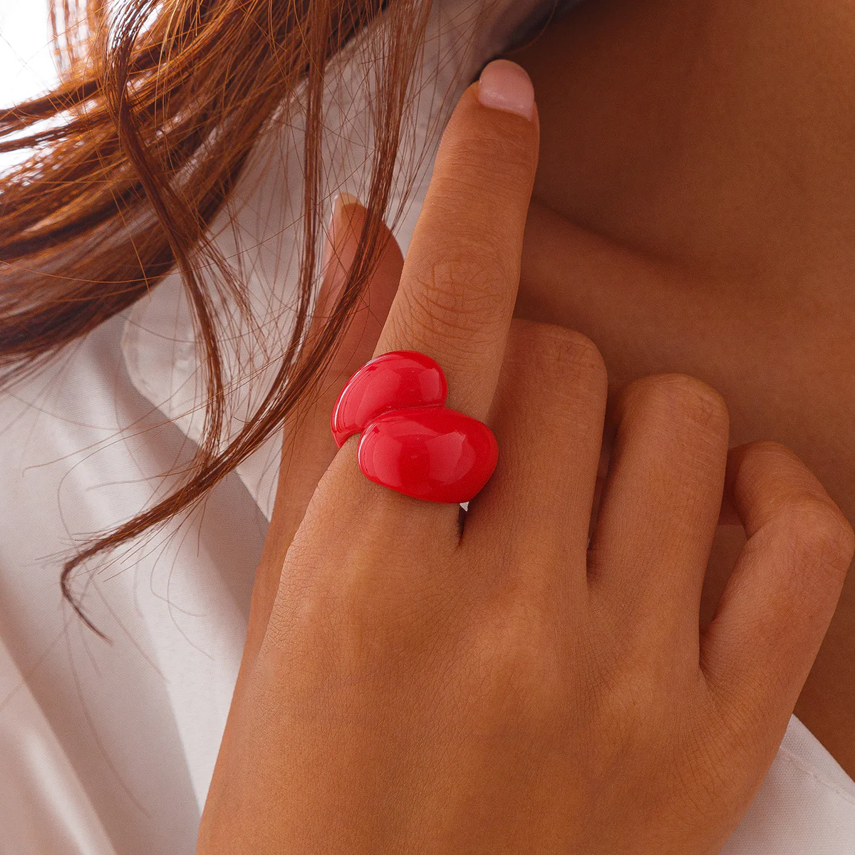 Multicolor Resin Water Drop Chunky Ring - Image 4
