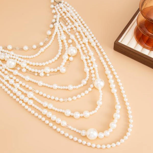 Multilayer Pearl Necklace - Image 2