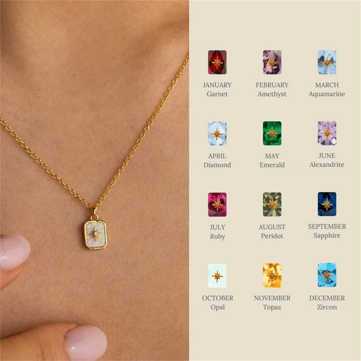 North Star Birthstone Necklace - Image 8