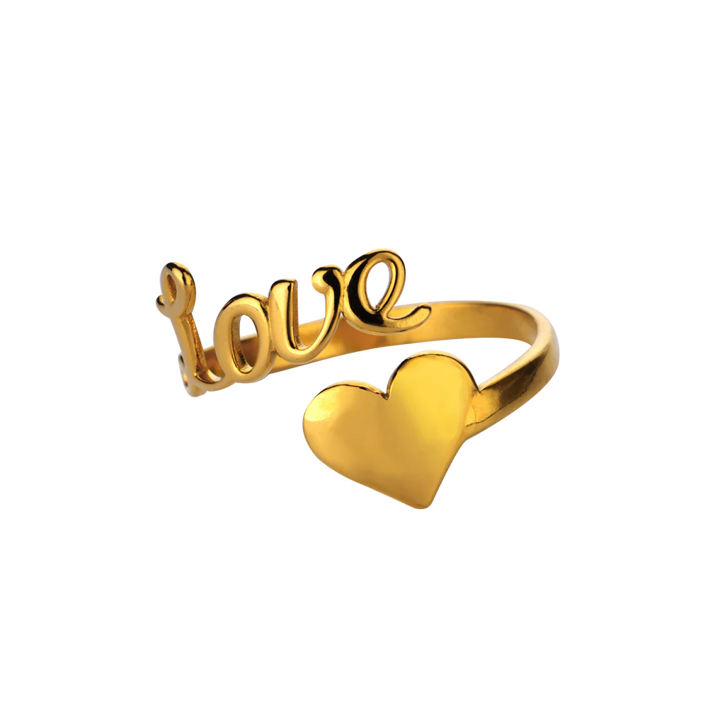 Open Heart Stainless Steel Ring - Image 3