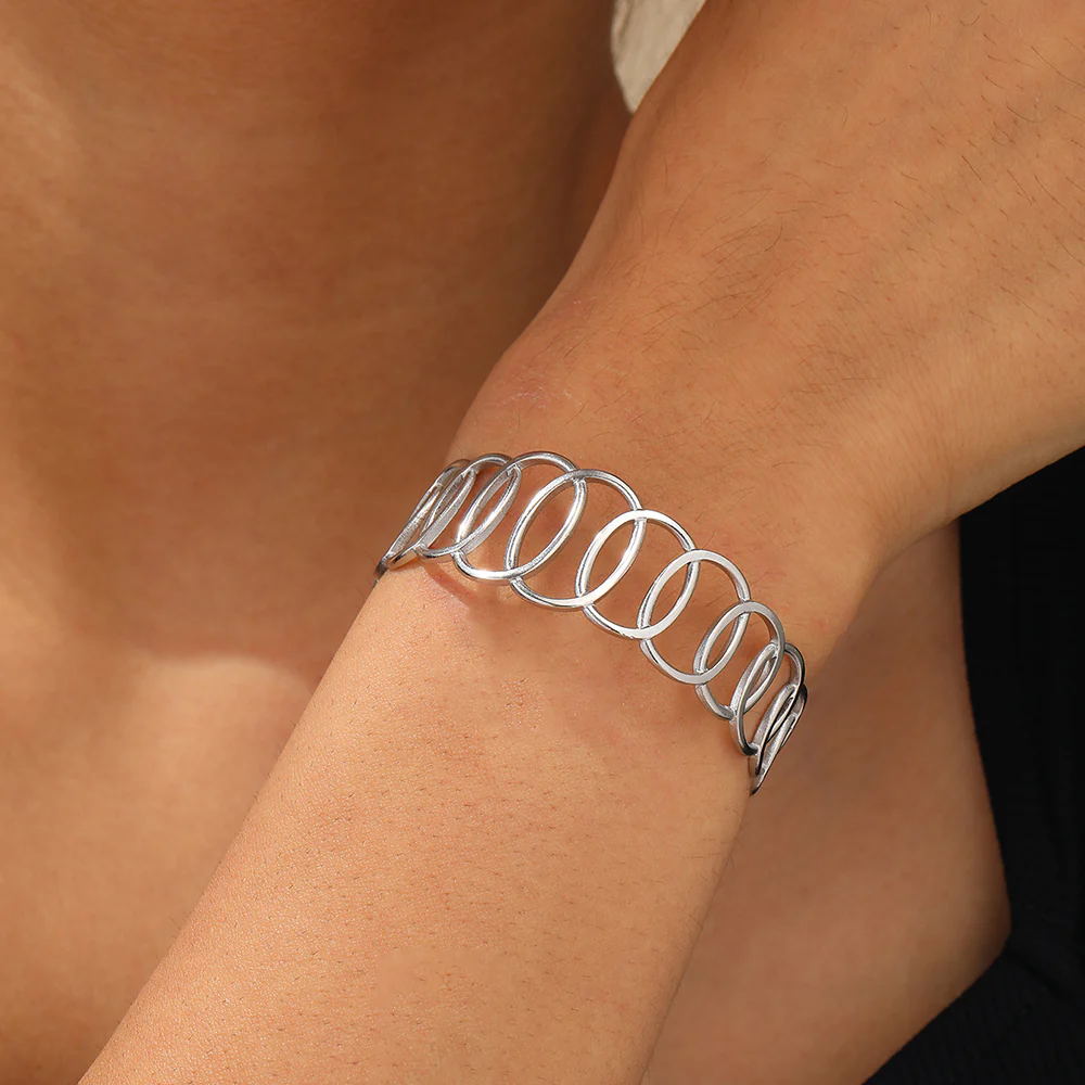 Oval Spiral Statement Bracelet - Image 2