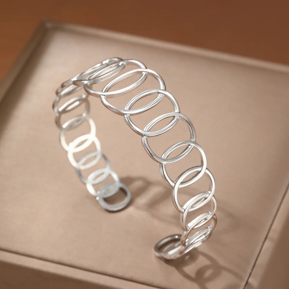 Oval Spiral Statement Bracelet - Image 3