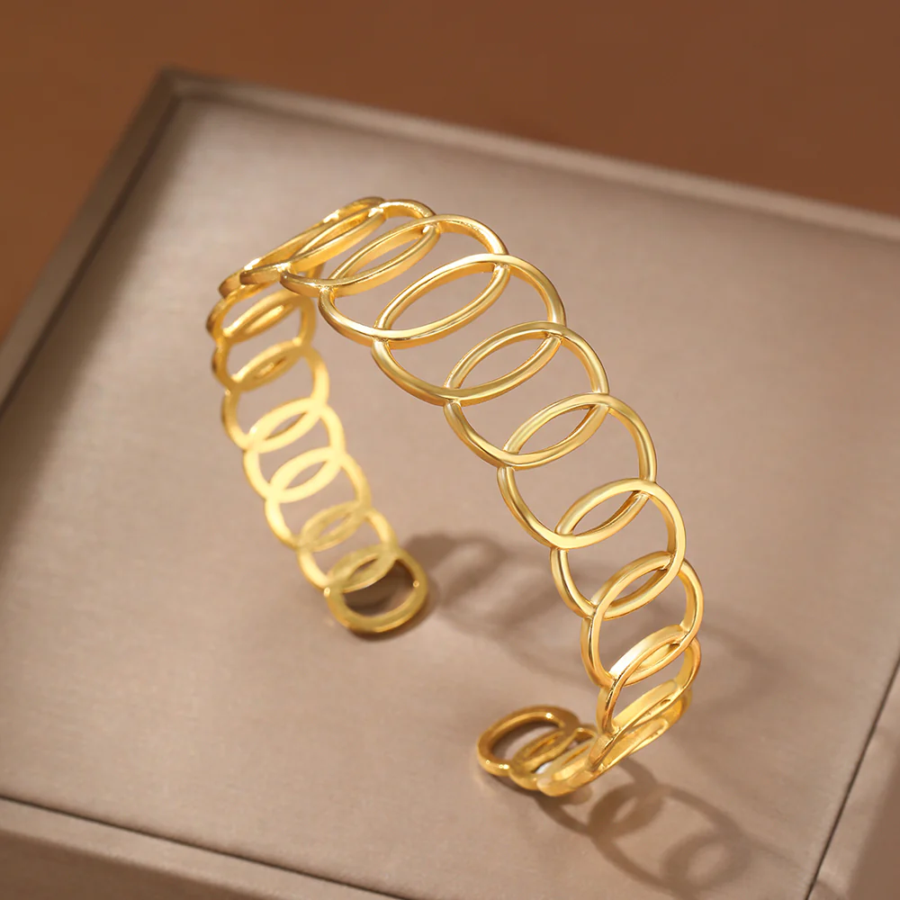 Oval Spiral Statement Bracelet - Image 4