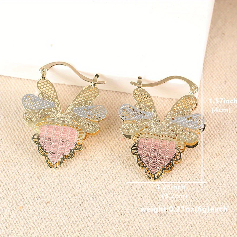 Pastel Enamel Butterfly Drop Earrings - Image 2
