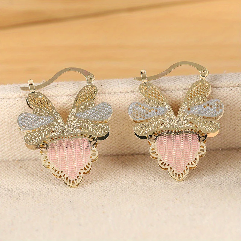 Pastel Enamel Butterfly Drop Earrings - Image 3