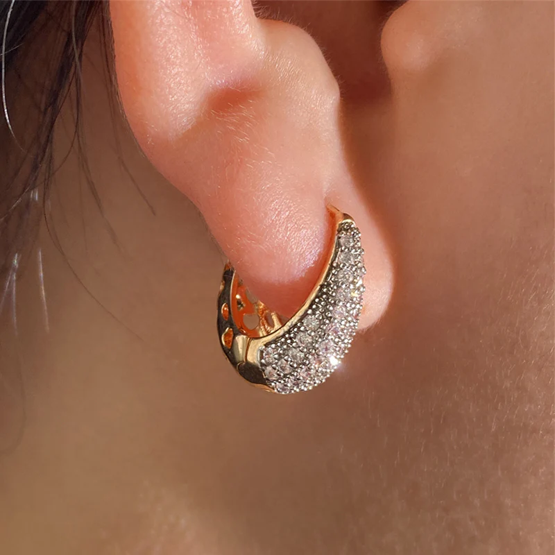 Pave Teardrop Huggie Earrings - Image 4