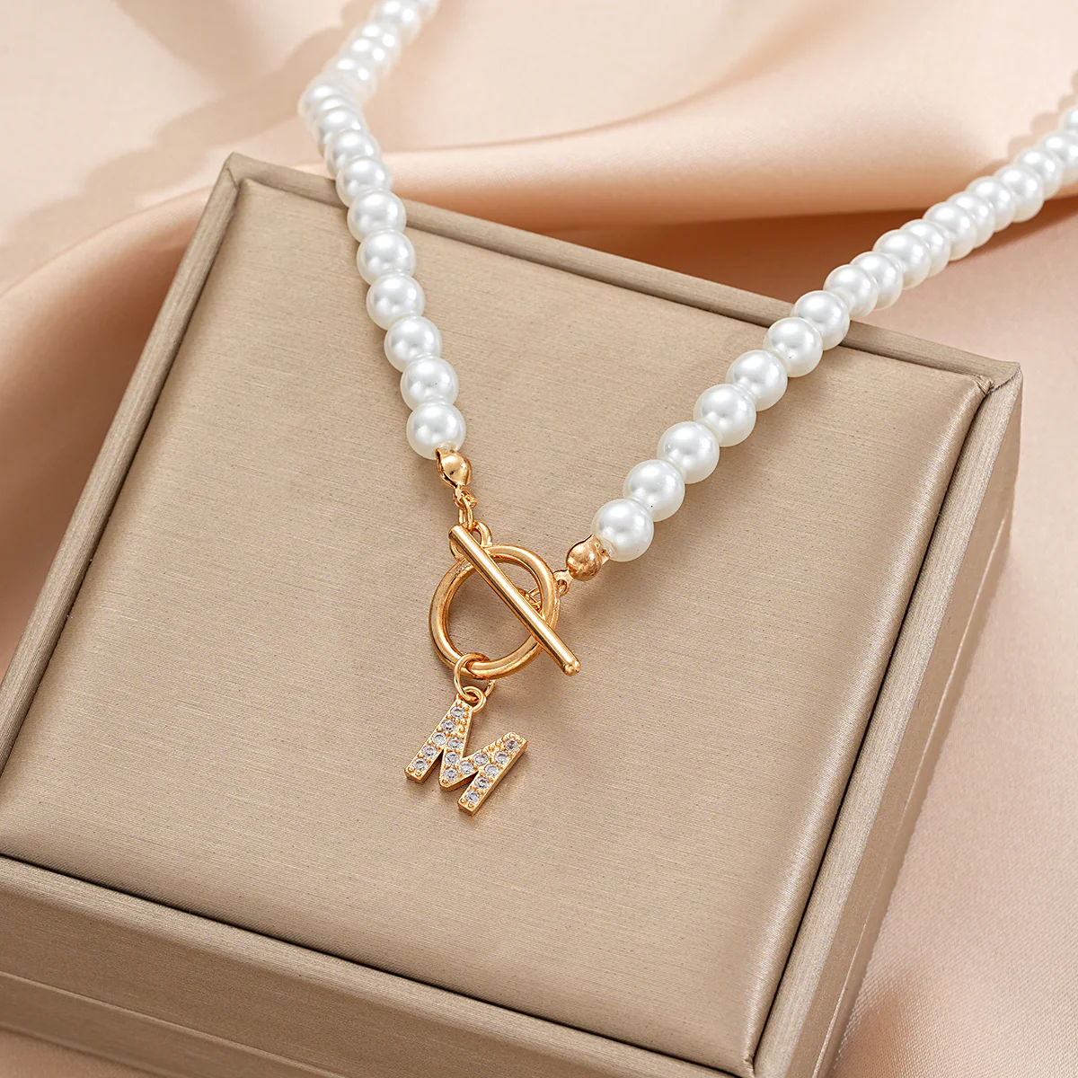 Pearl Beaded Alphabet Keychain - Image 3