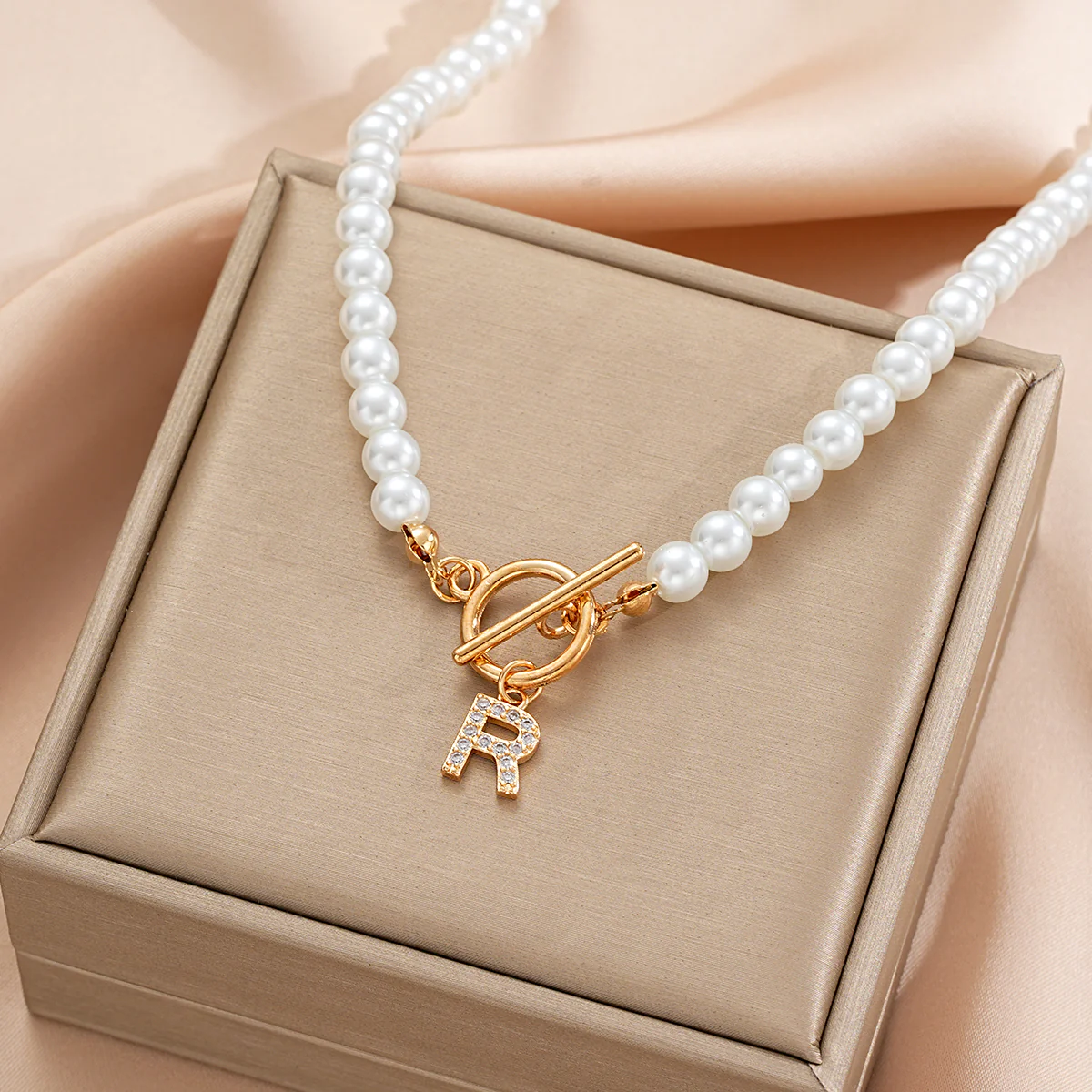 Pearl Beaded Alphabet Keychain - Image 9