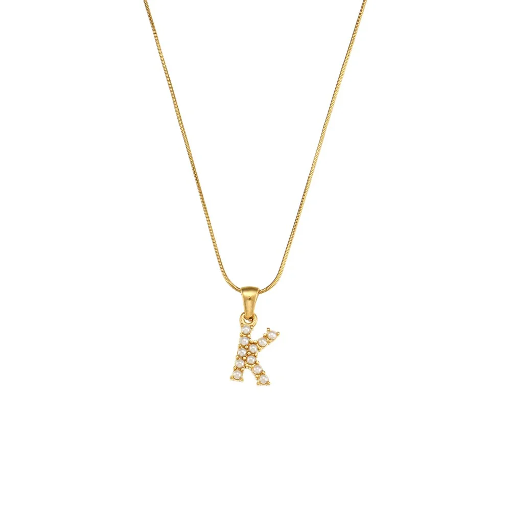 Pearl Letter Initial Necklace - Image 11