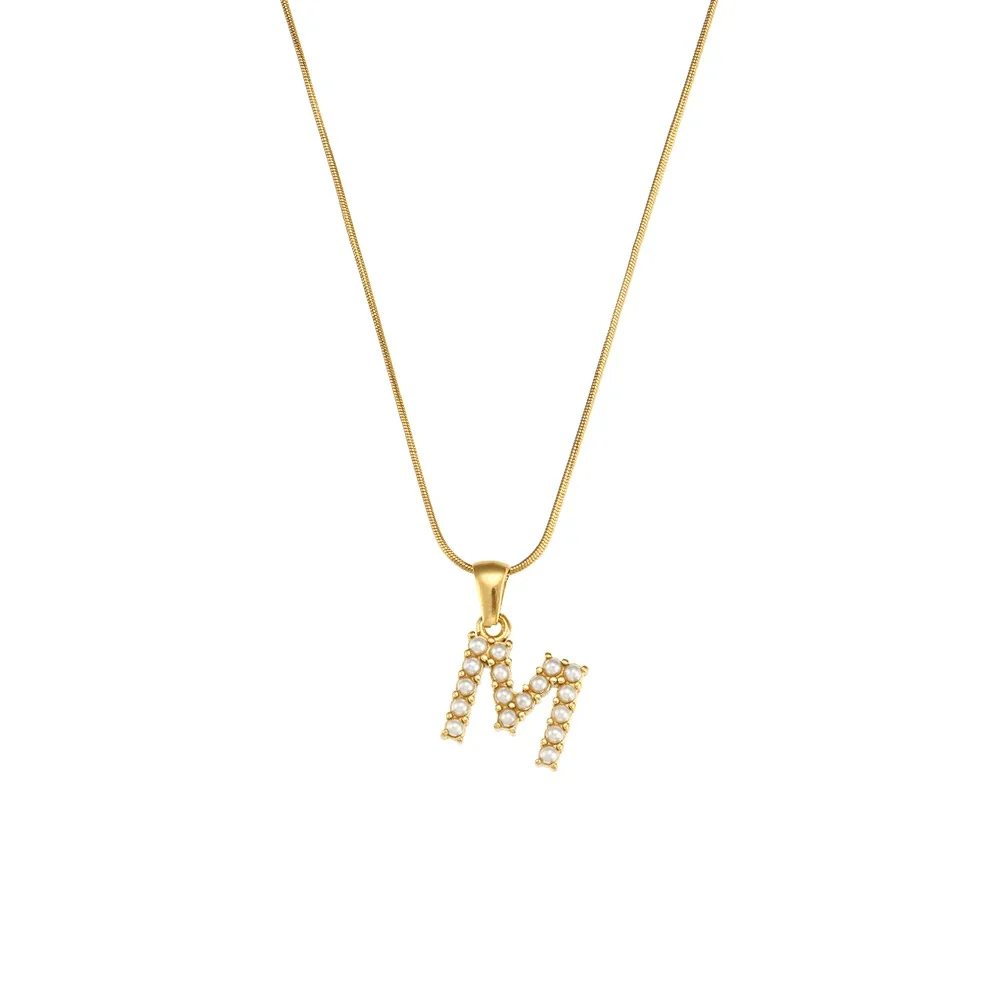 Pearl Letter Initial Necklace - Image 13