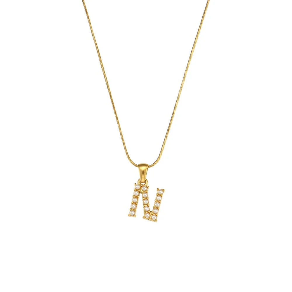 Pearl Letter Initial Necklace - Image 14