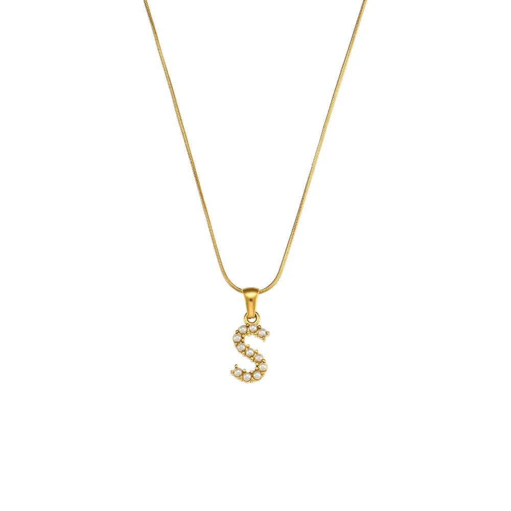Pearl Letter Initial Necklace - Image 19
