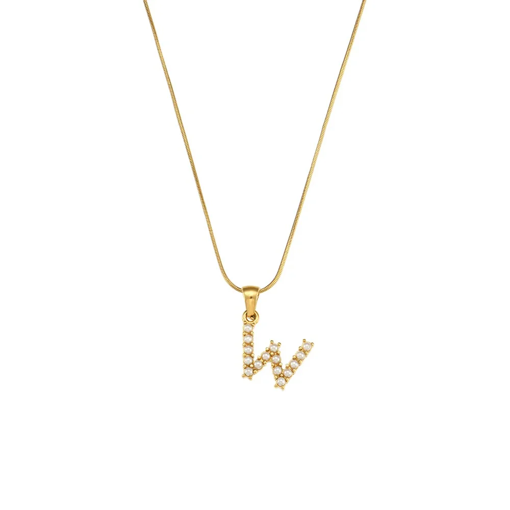 Pearl Letter Initial Necklace - Image 23