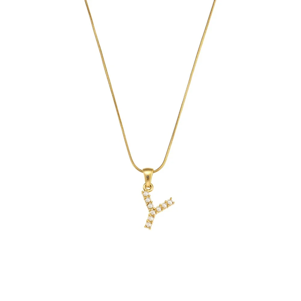Pearl Letter Initial Necklace - Image 25