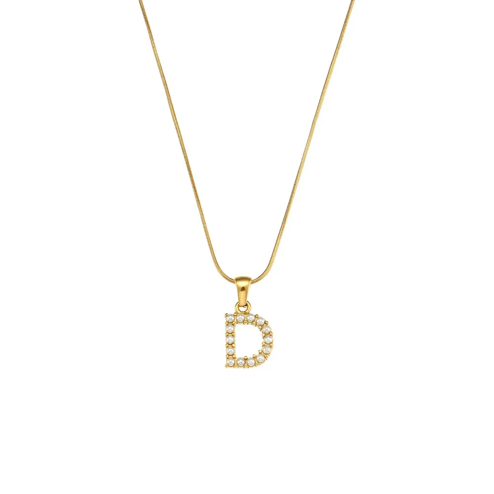 Pearl Letter Initial Necklace - Image 4
