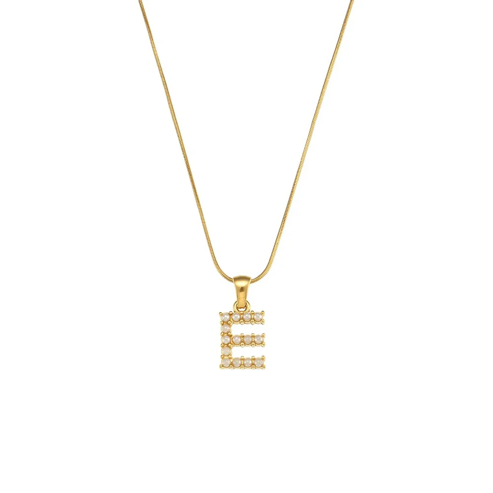 Pearl Letter Initial Necklace - Image 5