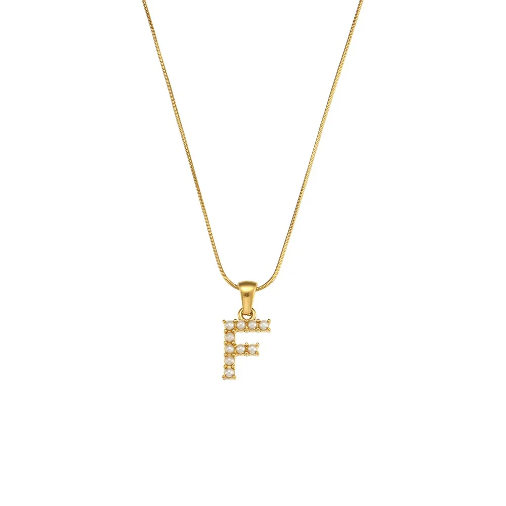 Pearl Letter Initial Necklace - Image 6