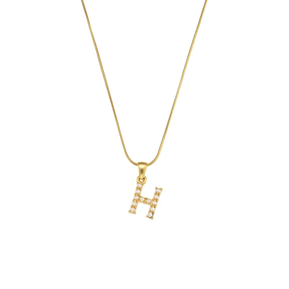 Pearl Letter Initial Necklace - Image 8