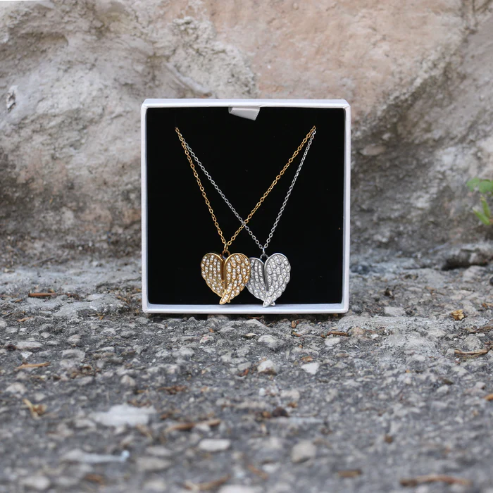 Personalized Angel Wing Photo Necklace - Image 3