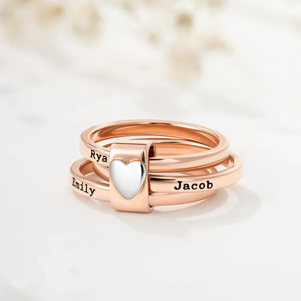 Personalized Heart Stackable Ring - Image 4