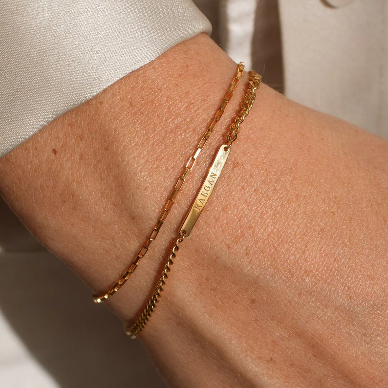 Custom Engraved Mini Bar Bracelet - Image 10