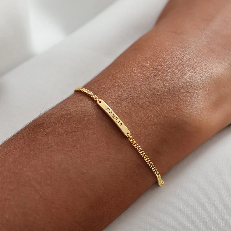 Custom Engraved Mini Bar Bracelet - Image 12