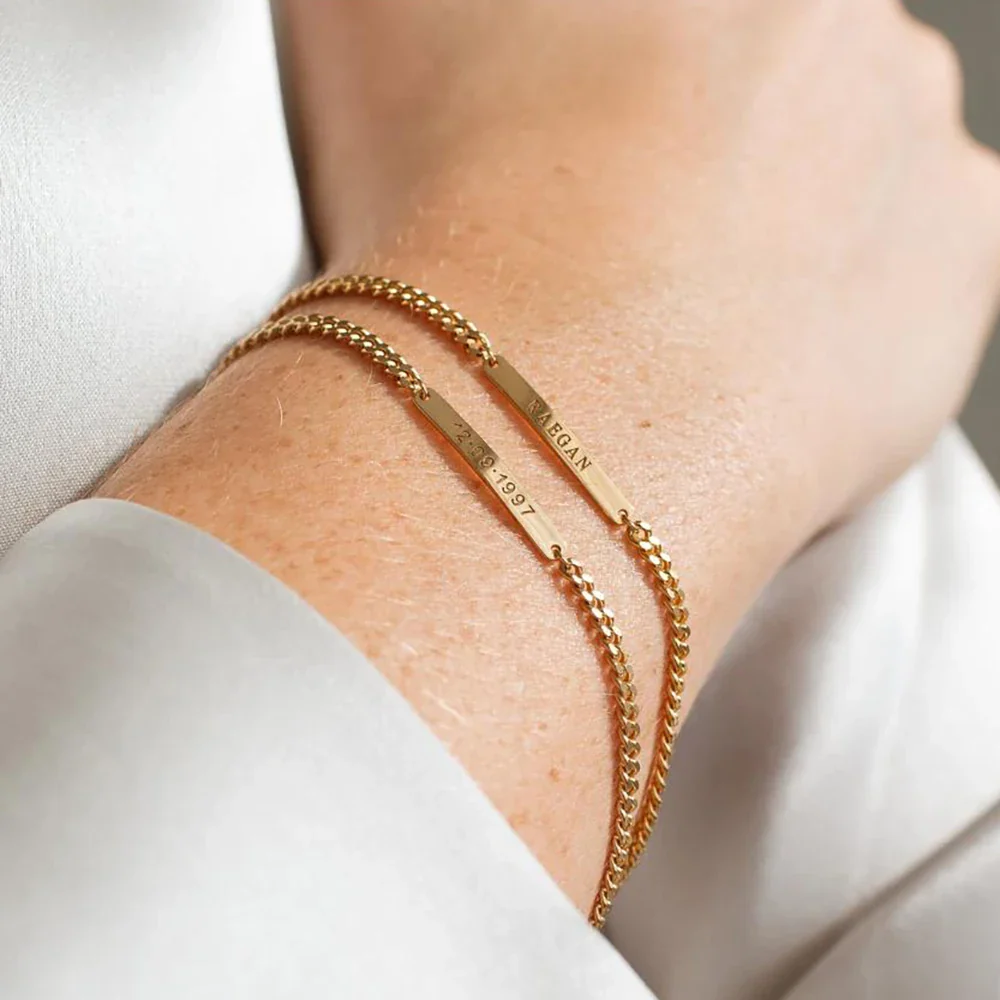 Custom Engraved Mini Bar Bracelet - Image 3