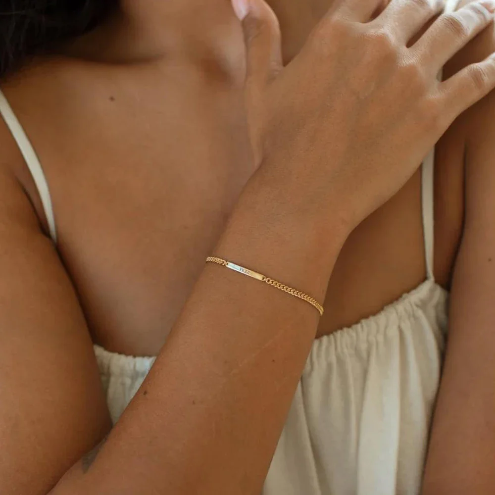 Custom Engraved Mini Bar Bracelet - Image 5