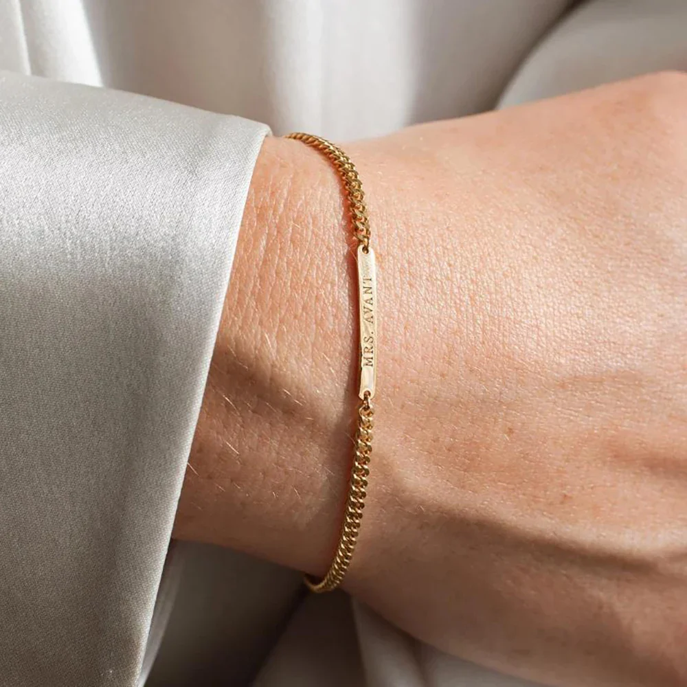 Custom Engraved Mini Bar Bracelet - Image 7