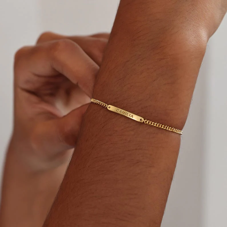 Custom Engraved Mini Bar Bracelet - Image 8