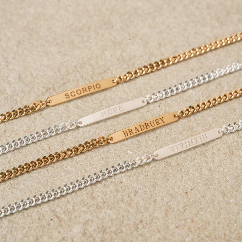 Custom Engraved Mini Bar Bracelet - Image 9