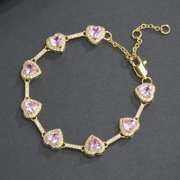 Pink Heart Shaped Anklet - Image 2