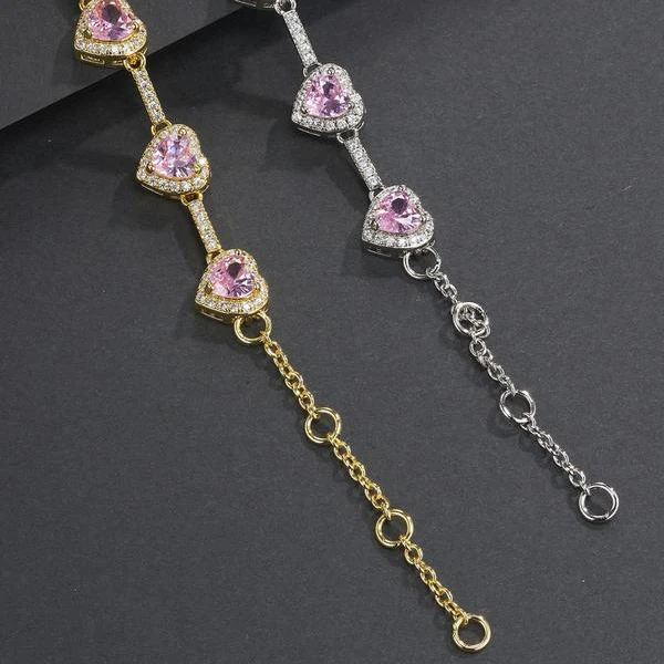 Pink Heart Shaped Anklet - Image 4