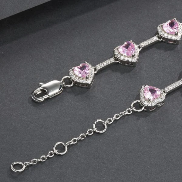 Pink Heart Shaped Anklet - Image 5