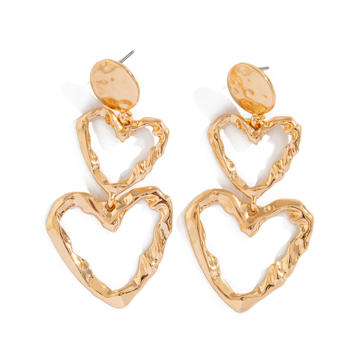 Punk Heart Tassel Stud Earrings - Image 3