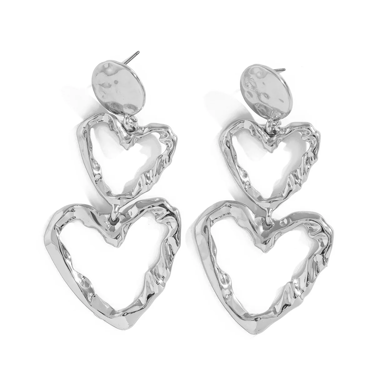 Punk Heart Tassel Stud Earrings - Image 4