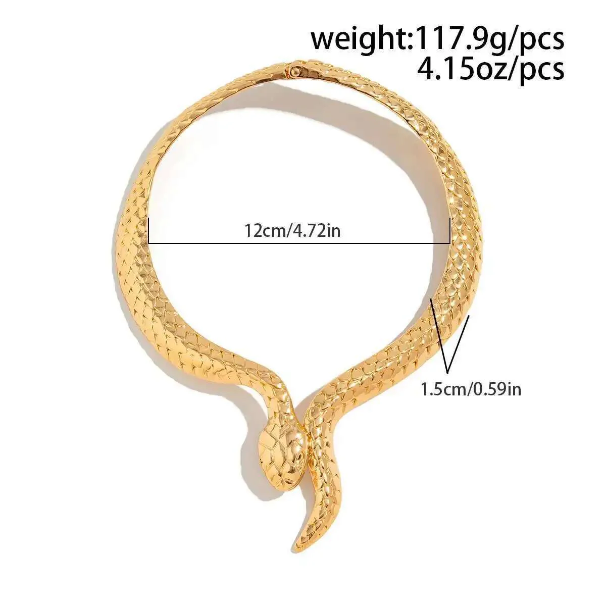 Punk Snake Torques Choker Necklace - Image 3