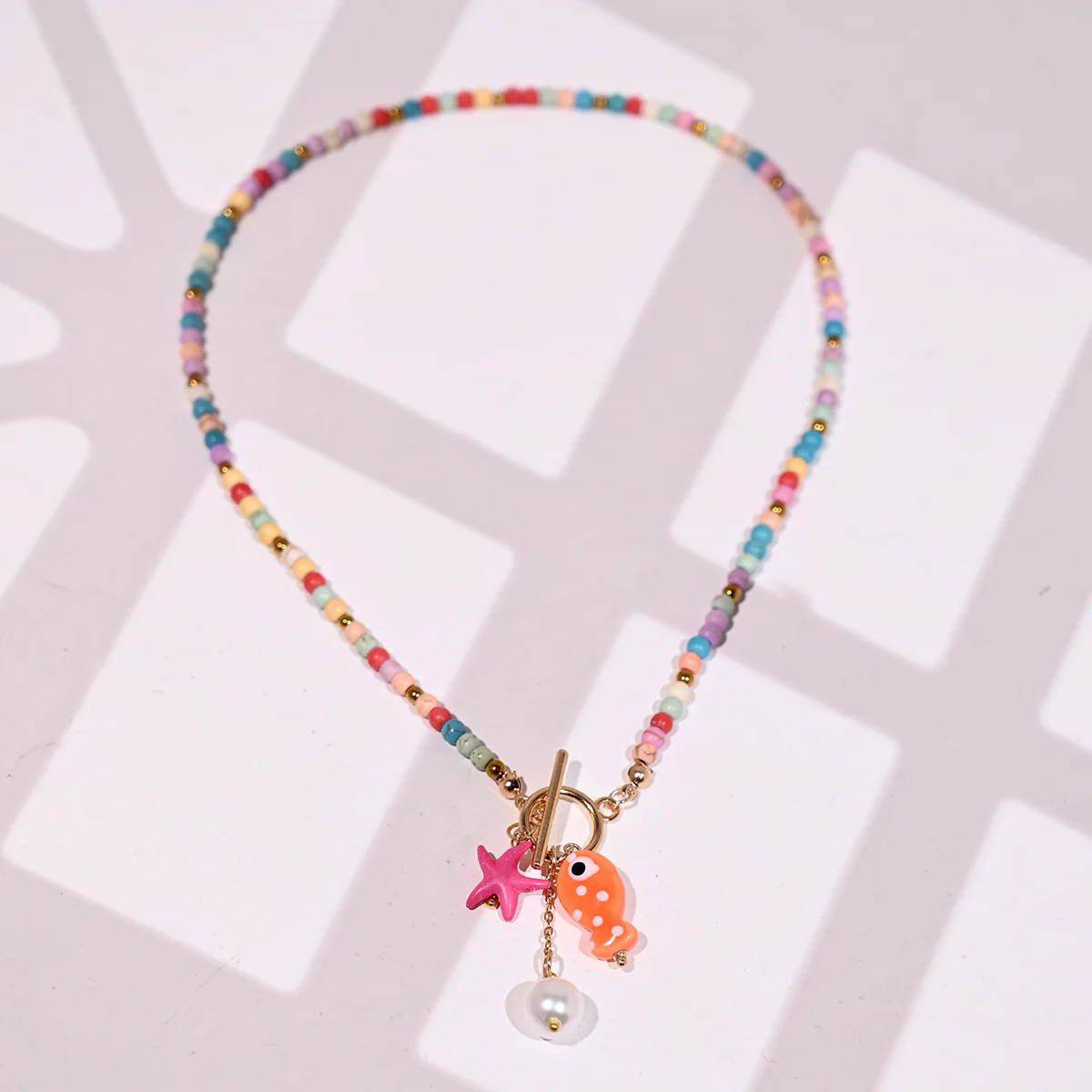 Rainbow Ceramic Fish & Starfish Necklace - Image 5
