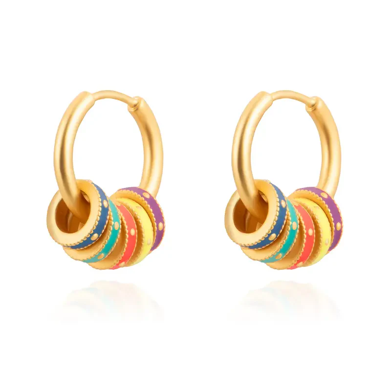 Rainbow Hoop Earrings - Image 2