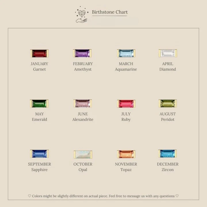 Rectange Birthstone Necklace - Image 2